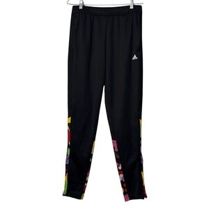 Adidas Aeroready Mens Black Multi Color Abstract Camo Track Pants Joggers Medium